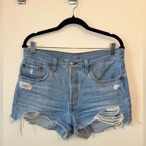 LEVI’S Women’s Distressed Denim Cutoff Shorts